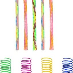 INOCEAN 9PCS Cat Springs, Colorful Cat Spring Toys, Nteractive and Tube for Indoor Cats, Olorful Spring Tube Toy Durable Spring Coils Attract Interactive Cat Toys Cat Chewing Toy-image-5