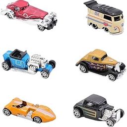 Magicwand Die-Cast【Pack of 6】 1:64 Scale Vintage Car Collectors Free Wheel Set【1 Yr & Up】【Multi-Colored】-17