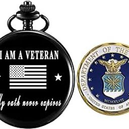 Gifts for Veterans,Pocket Watch for Veterans with Military ChanllengCoin,Best Veterans Day Gifts-image-91