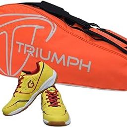 Gowin Badminton Shoe Smash Yellow Size-6 with Triumph Badminton Bag 303 Orange/Grey-image-76