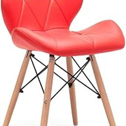 Deal Dhamaal Eames Replica Faux Leather Living Room Dining Chair for Cafeteria, Side, Restaurents, in Red Color-image-68