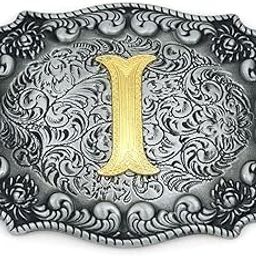 Western Belt Buckle Initial Letter ABCDJMS to Z- Cowboy Rodeo Belt Buckles for Women Men-image-11