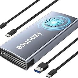 NVMe M.2 Enclosure with Fan – Sounce India NVMe SSD Enclosure, USB 3.2 10Gbps, Tool-Free PCIe NVMe Reader, USB-C, Supports M & B&M Key 2230/2242/2260/2280 SSDs (RTL9210)-17