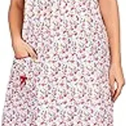 breezly Women's Pure Cotton Calf Length Nightdress Nighty for Women Multicolour-picture-5