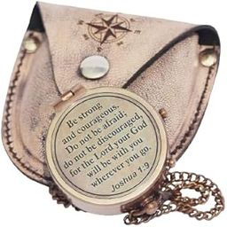 Brass Engraved Compass for Men, Pocket Compass with Leather Case, Antique Handmade Religious Gift for Graduation, Communion, Baptism, Best Gift for Festivals-image-41