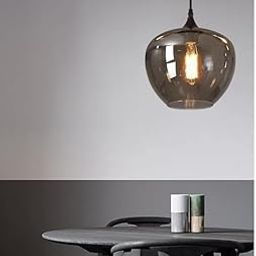 CITRA Smoke Glass Black Pendant Ceiling Hanging Light Bedside Dining Room Home Office - Warm White-image-80