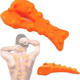 Trapezius Trigger Point Massager Myofasical Release Neck and Shoulder Pain Suboccipital Release Tool Posture Corrector and Cervical Spine Alignment Chiropractic Pillow for Muscle Pain Relief (Orange)-image-31