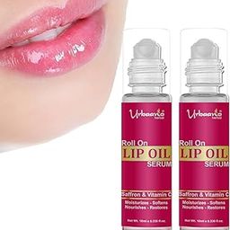 Urbaano Herbal Lip Oil Serum - Smoothing, Lightening, Brightening Dark, Dry, Pigmented and Chapped Lips Care for Men, Women & Teenagers- Hydrates lip, restores Lip colour Naturally - 2x10ml = 20ml-25