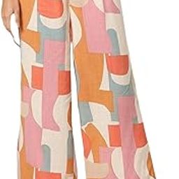 Women's High Waist Wide Leg Palazzo Pants – Boho Abstract Geometric Print, Lightweight Casual Lounge Trousers with Pockets-image-56
