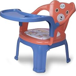 Vicky Plastic Baby Feeding Chair, with Tray Strong and Durable Plastic Chair for Kids/1-3Years/Plastic School Study Chair/Feeding Chair for Kids,Portable High Chair for Kids Upto 35 Kgs(Orange And Blue)-image-57