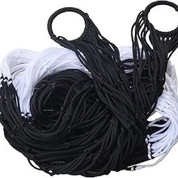 CRM TRADERS® Handcrafted Nylon Rope Hammock Swing Hanging Net Mesh Sleeping Bed for Kids - Black and White-picture-2