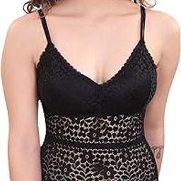 Women's Spaghetti Strap Floral Lace Padded Relaxed Fit Camisole, Removable Pads-picture-22