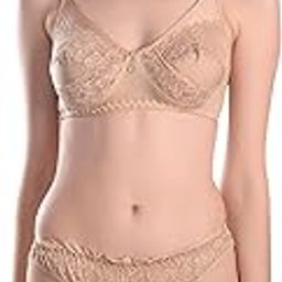 Bra Panty Set for Women – Bridal Lingerie Set Combo for Honeymoon, Wedding Pack of 1/2/3, Full Coverage Bridal Lingerie Set with Net and Floral Design in Skin, Brown, Pink Colour-picture-52