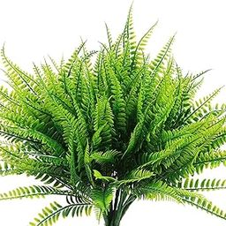 Dekorly Artificial Boston Fake Fern Plants Bushes Faux Plants Shrubs Greenery UV Resistant for House Office Garden Indoor Outdoor Décor (Set of 4)-image-13