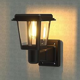 XERGY® Solar Outdoor Wall Mount Lantern Sconce, Black Finish, Weather Resistant, Clear Glass, Porch Light, Exterior Lighting Fixture, Outdoor Solar Wall Lights for House, Patio, Garage (Warm White)-image-32