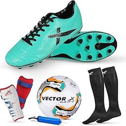 Combo of NXG Shoe, Pair of Shin Guard & Pair of Stockings, 1 Elevate Football + Pump Full Combo Kit-image-33