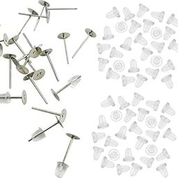 NEOBABY Jewelry Making Kit Stud Head Pin | Earring Posts and Backs Earring |Earring Making Kit (Earring Posts Head Needling Pins & Earring Stopper, 150 Pcs)-image-97