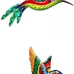2X Hummingbird Colorful Sculpture Wall Decor for Indoor Outdoor Garden |2 Pieces Hummingbird Wall Decor-image-20
