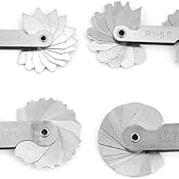 4pcs Stainless Steel Radius Gauge, Portable Concave Convex External Internal Arc Measuring Tool Radius Fillet Gauge Set R0.3-1.5/ R1-6.5/ R7-14.5/ R15-25 to Check Radius of Tools-image-34