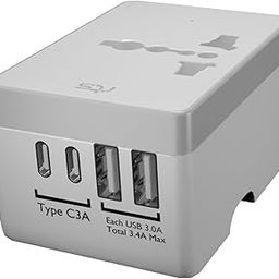 Universal Travel Adapters 244 Countries (2 Type C & 2 USB Ports) All in One Worldwide International Travel Essentials Wall Charger AC Plug Adaptor for USA EU UK Australia Cell Phone Tablets Laptop-10