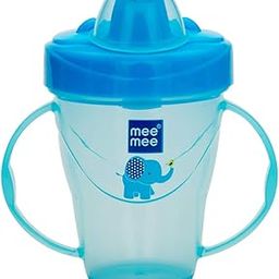 Mee Mee Plastic Easy Grip BPA-Free Anti Spill Sipper Cup with Twin Handle Spout for Baby (Blue, 180ml)-5