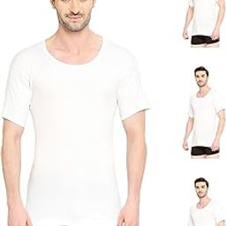 Men's Nawab Round Neck Cotton Casual Style Vest With Sleeves (Pack Of 4, 100Cm) White, 2XL-image-20