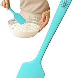 NAALSA GLENZ Silcione Spatula for Cooking and Baking, Full Body Silicone with Steel core, Non Stick 28cm Length 11inch (1pc Spatula)-image-59