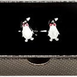 Penguin Black White Tuxedo Cufflinks & Studs Formal Set in Presentation Gift Box & Polishing Cloth-picture-49