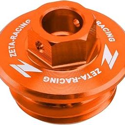 ZETA Anodized Aluminum Orange Oil Filler Plug KTM 65-300 2-ST, 250-690 4-ST All-image-29