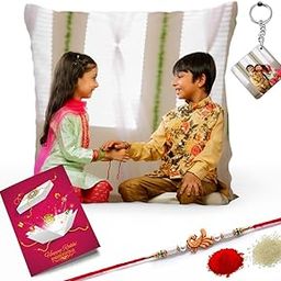 K1Gifts Customized Personalized Photo Pillow/Cushion- (12 * 12 White) Rakhi Combo, for Rakhi, for Brother,for Sister, for Bhaiya Bhabhi, Rakhi for Brother, A-01-image-49