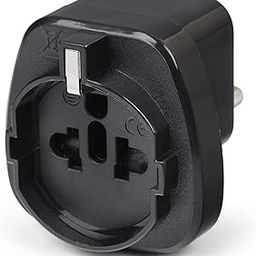 Orei European (Schuko) to India Pin Plug Adapter - Convert European Type E/F Input to India Type D Three Prong Output Connection - Heavy Duty - Black Color (1 Pack)-6