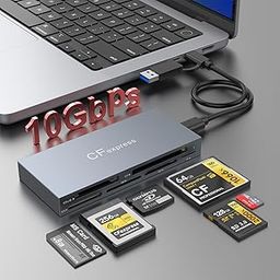 6 in 1 CFexpress Type B Card Reader, Multi CF Express Reader for CFexpress Type B/SD/TF/CF/XD/MS, USB 3.2 Gen 2 10Gbps CFexpress Adapter Memory Card Reader Compatible with Windows/Mac/Linux/Android-image-45