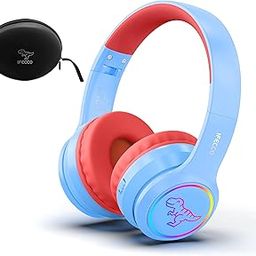 IFECCO Bluetooth Kids Boys Headphones with Microphone,Cute Light Up Dinosaur Children Wireless Headphones Volume-limiting for School Travel,Boys Gifts for 3-12years-image-29