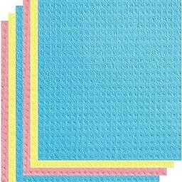 5 Sponge Wipes Pack | Washing Wipes Paper Towel | Sponge Cleaning Cloths for Kitchen | Reusable Sponge Wipe Cloths | Cleaning Sponges for Multipurpose Use Multicolour Size 16 * 20-31