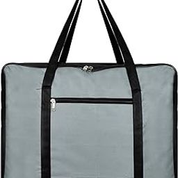 Kuber Industries Small Size Lightweight Foldable Rexine Jumbo Underbed Storage Bag with Zipper and Handle (Grey and Black)-image-27