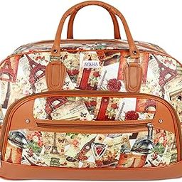 Polyurethane Printed Duffel Bag for Men and Women - Large Weekender Travel Bag, Stylish Hand Luggage, 29 Litres, 54.5x21.5x24.5cm, Tan-picture-16