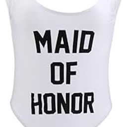 Maid of Honor Women Swimsuit One Piece Beach Wear Bikini Monokini L White|Home & Garden | Greeting Cards & Party Supply | Party Decorations| 1 Piece Woman Swimsuit-image-33
