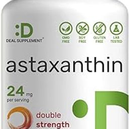 Astaxanthin 24mg Per Serving, 120 Softgels – Double Strength Microalgae – Natural Haematococcus Pluvialis Source – Antioxidant Supplements for Skin, Eyes, Joints, & Immune Support – Non-GMO-0