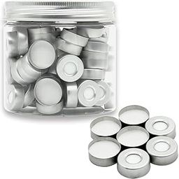 20mm Crimp Caps with White PTFE White Silicone Septa for Headspace Glass Vial, 100/pk-image-41