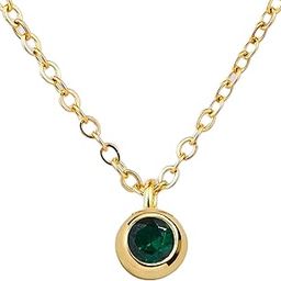 Emerald Green Stone Locket for Girls Pendant Necklace for Women Stylish | Tarnish Free Jewellery Chain for Girls Stylish | Golden Aesthetic Jewellery for Women Anti Tarnish Necklace-image-47
