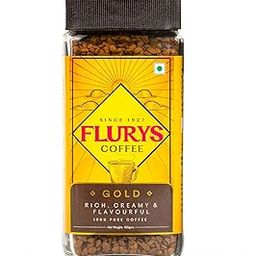 Flurys Gold Coffee Instant Premium Freeze- Dried 100% Coffee, 100 grams | Rich, Creamy and Flavourful-image-79
