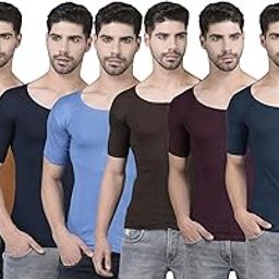Dollar Lehar Men Combed Cotton Round Neck with Sleeve Vest -Colour May Vary-image-29