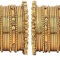 Traditional Metel Bangle Set for Women | Bridal Wedding Kada Chudi Set | Ethnic Indian Jewellery for Festivals, Parties & Ceremonies-image-9