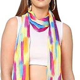 Multicolor Printed Cotton Blend Scarf for Women, Lightweight Soft Scarves Stoles for Summer & Winter (Size: 183 X 51 cm)-image-10