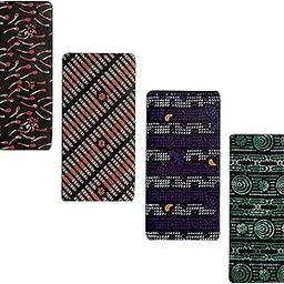 100% Pure Cotton Printed Lungies for Men 2.25 Meter, Pack of 4 - Assorted Colour-75
