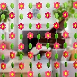 Special You Paper Flowers for Decoration, Hanging Garland, Beautiful Room Aesthetic Pink Flower, Pooja Items (Pack of 8)-image-49