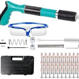Manual Steel Nail Gun Tool 50 pcs Nails, nail wall fastening tool for Cement Concrete Wall,Wood,Ceiling,Metal Portable Shooting Nail Fixing Power Tool Machine with 4 Adjustable Speed Nail Gun-image-72