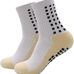 Anti-Slip Athletic Grip Socks for Men & Women | Crew Length Sports Socks with Cushioning for Gym, Running, Football & Training 1 PAIR-48