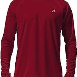 Mens SPF UV Sun Long Sleeve Running Shirts for Fishing Hunting Beet Red-image-40