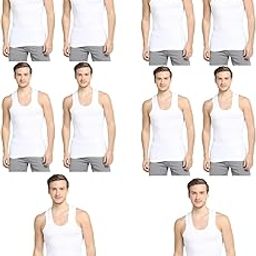 Lining Vest Men & Boys in Cotton Sleeveless Vest/Baniyan Modern Regular Fit Solid Inner wear Sando in White Color (Pack of 10)-image-74